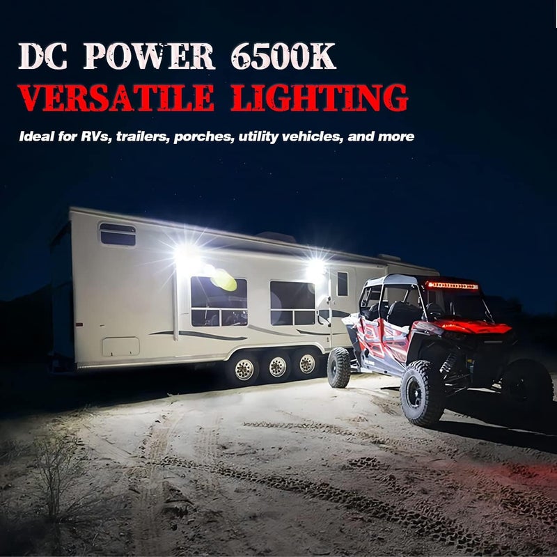 Chelhead RV Lights Exterior, 12V RV Porch Light Aluminum Low Current Led Scene Lighting Compatible with RV Outdoor Camper Trailers Truck Porches Towing 5th Wheels Utility Vehicles - Image 2